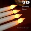 3/6Pcs LED Flameless Electronic Candles Battery Powered Taper Long Candle Light for Party Wedding Home Decoration Flashing Lamp