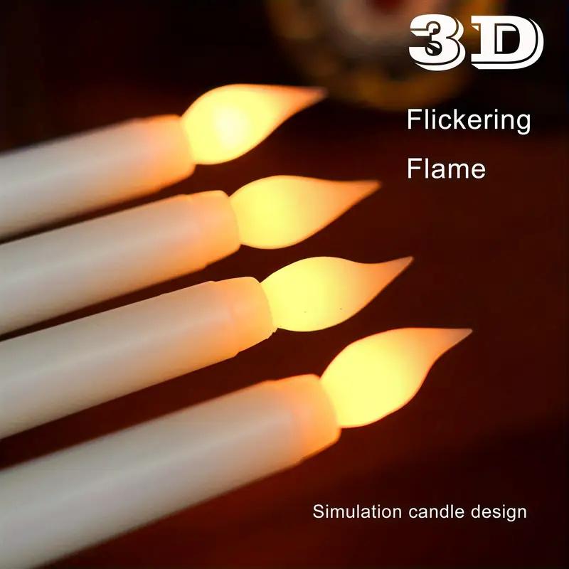 3/6Pcs LED Flameless Electronic Candles Battery Powered Taper Long Candle Light for Party Wedding Home Decoration Flashing Lamp