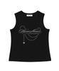 Deomopeuhauseu Star Chain Lettering Basic Sleeveless Black
