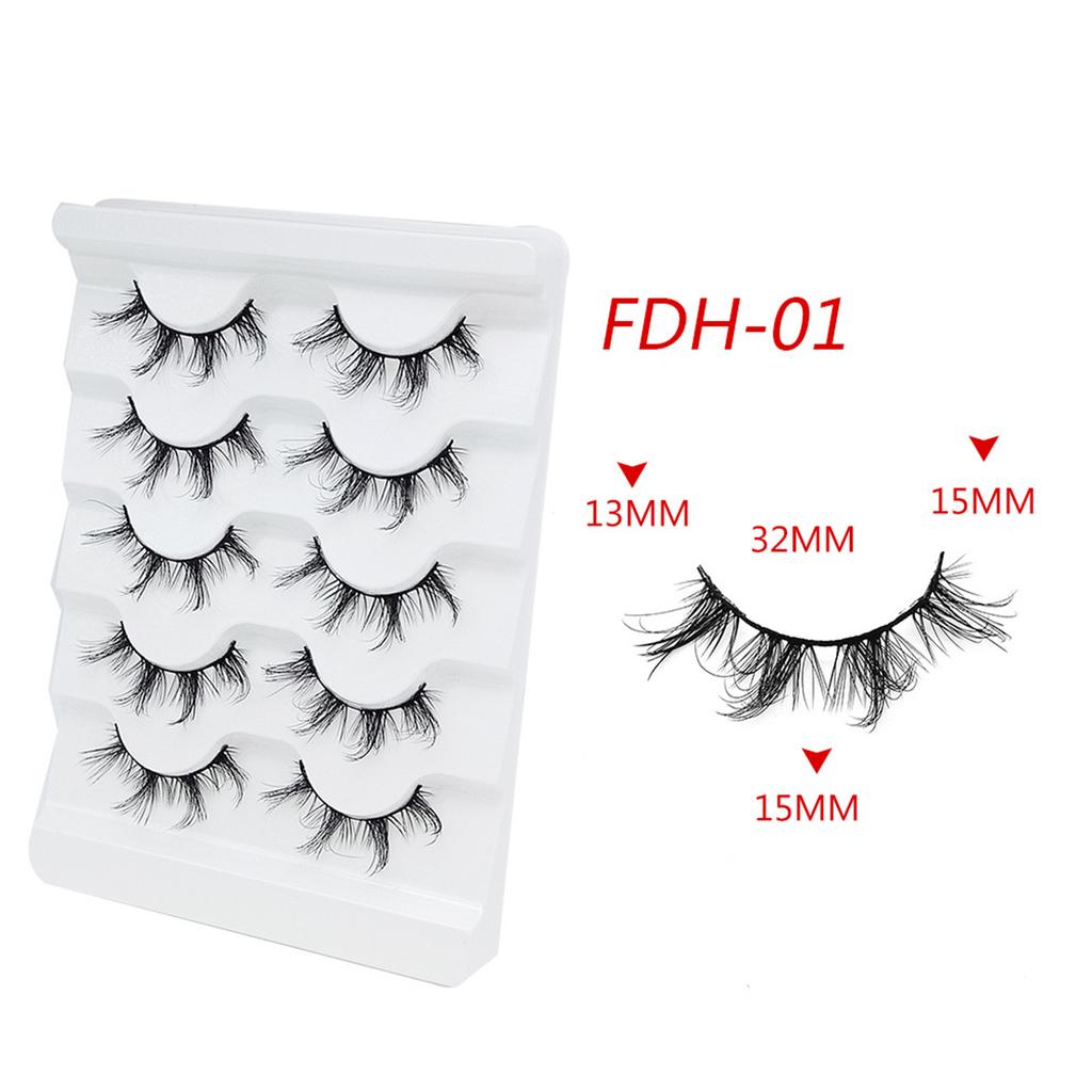 Fox-Eye False Eyelashes Wispy Cat-Eye Faux Mink Lashes 5 Pairs Natural 8D Fluffy Volume Fake-Eyelashes Multipacks Gifts