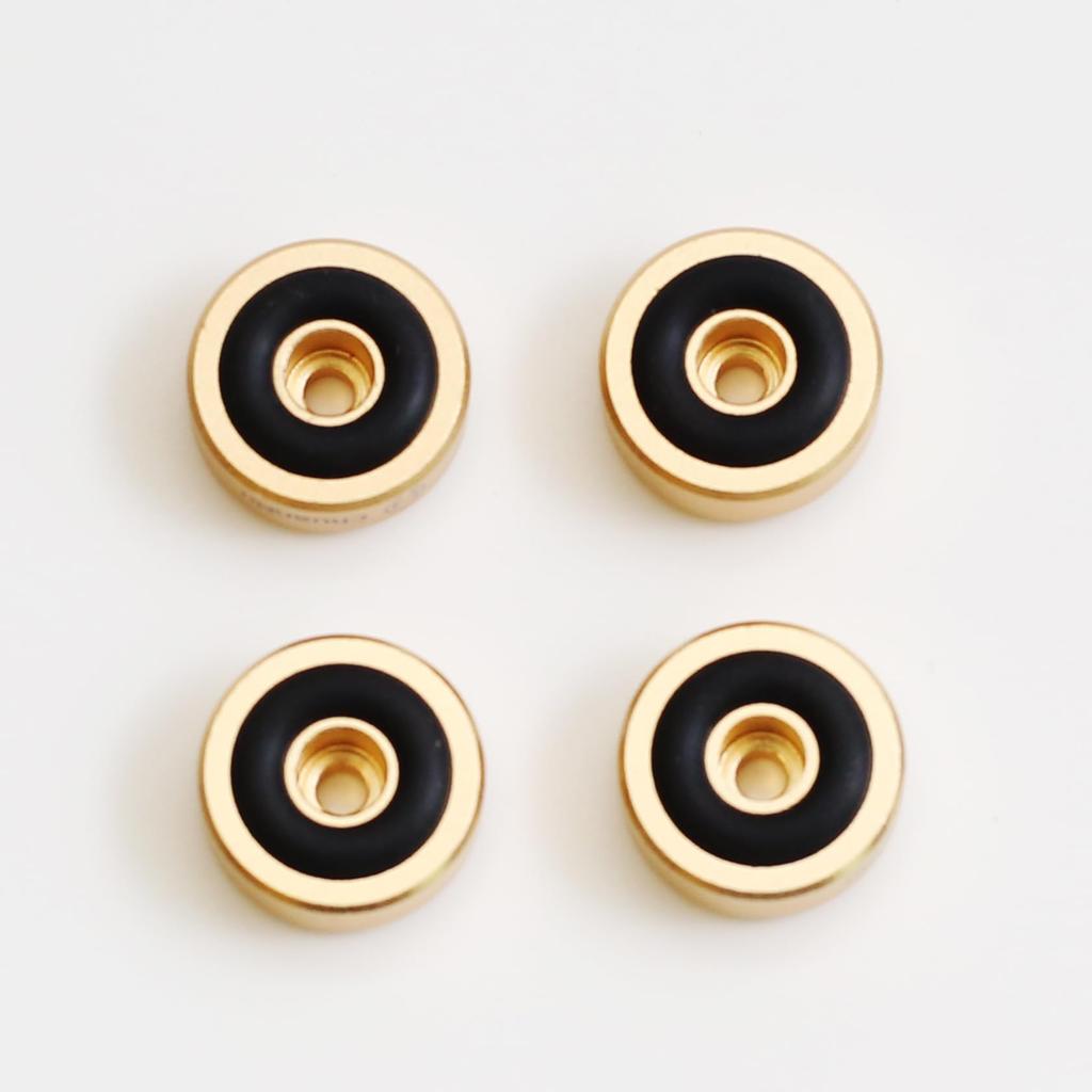 Small Set of Glossy Audio Speakers and Vibration Feedback Sound Quality Improvement Kawaki Insulators, 8, Gold, High-Quality Soundbars, Damping,