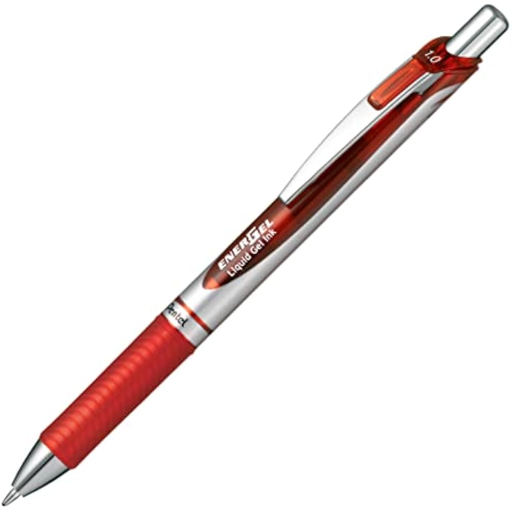 Pentel Ballpoint Pen Gel Ink Gel Knock Type 1.0mm Silver Shaft BL80-B Red