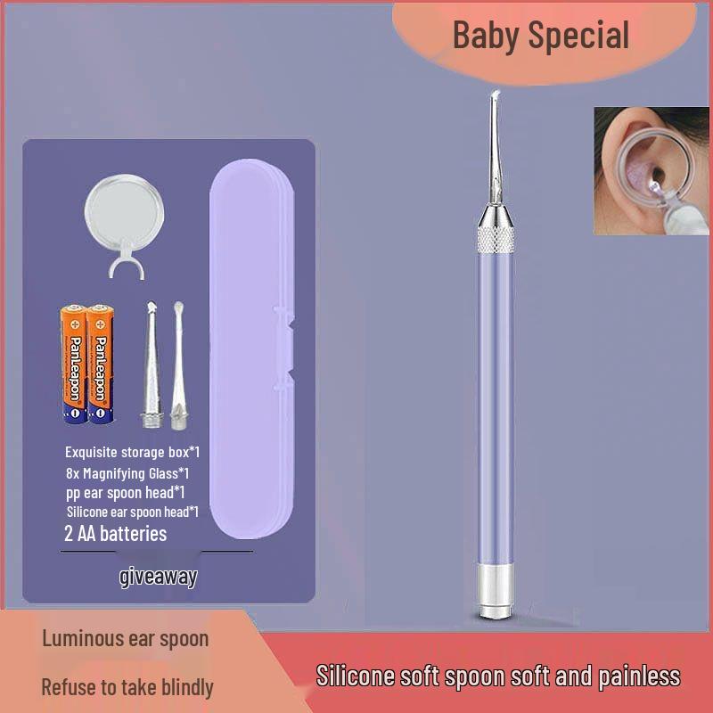 Baby Earwax Removal Tool: Soft-Headed Ear Pick with Light for Infants and Toddlers