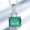 Nano Emerald Green Gemstone 925 Sterling Silver Necklace Pendent for Women With Chain