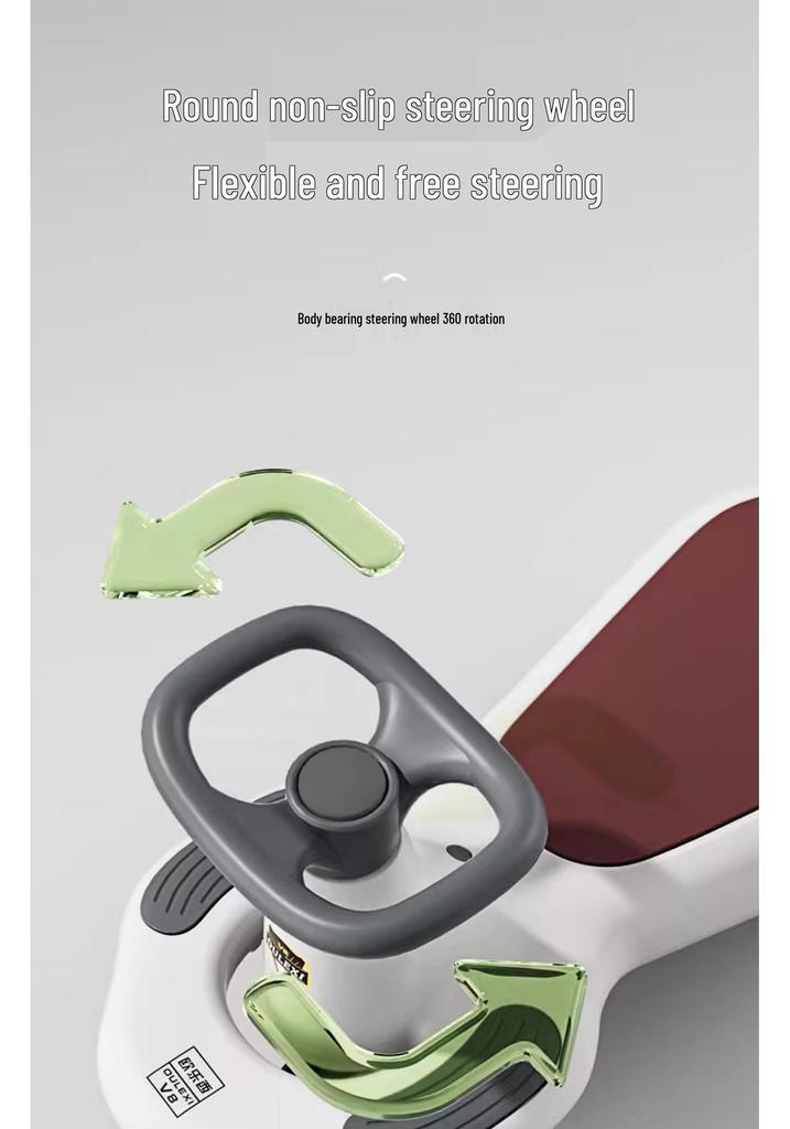 Children's Sliding Wiggle Car, Ages 1-3, Double Person, Anti-Rollover, Suitable for Adults