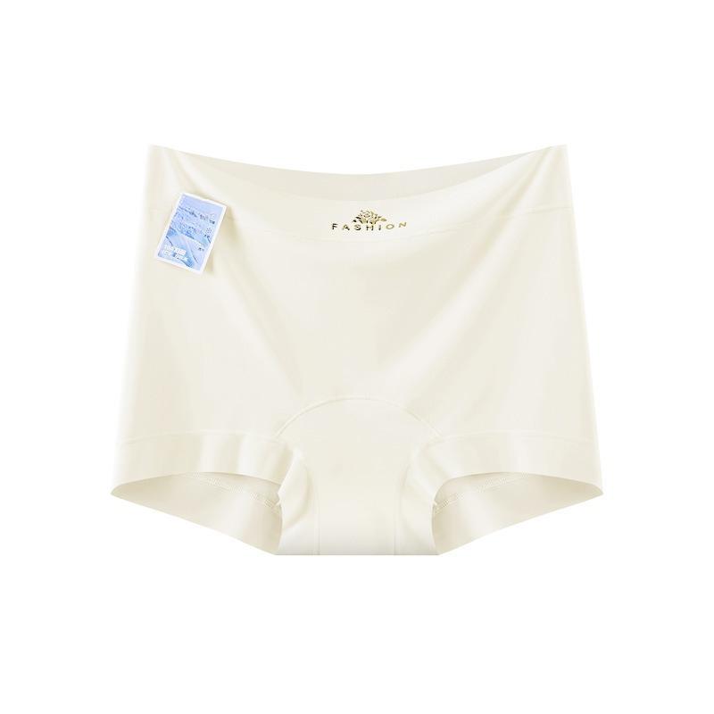 Women's Summer Extended Antibacterial Bottom Ice Silk No Trace High Waist Comfortable Flat Angle Briefs