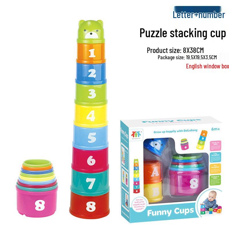 Educational Stacking Cups for Toddlers (Ages 1-3) - Parent-Child Interactive Nesting Game