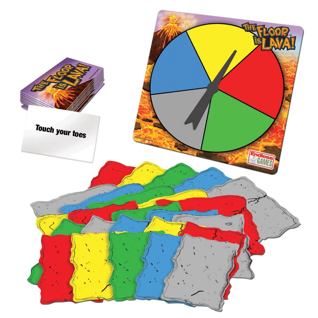 Endless Games 632468005251 The Floor is Lava Interactive Board Game for Kids and Adults Fun and Family Play Promotes Physical Activi (Ages 5+) Party,