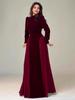 Spring 2026 Women's Gold Velvet Chiffon Slim-Fit Dress
