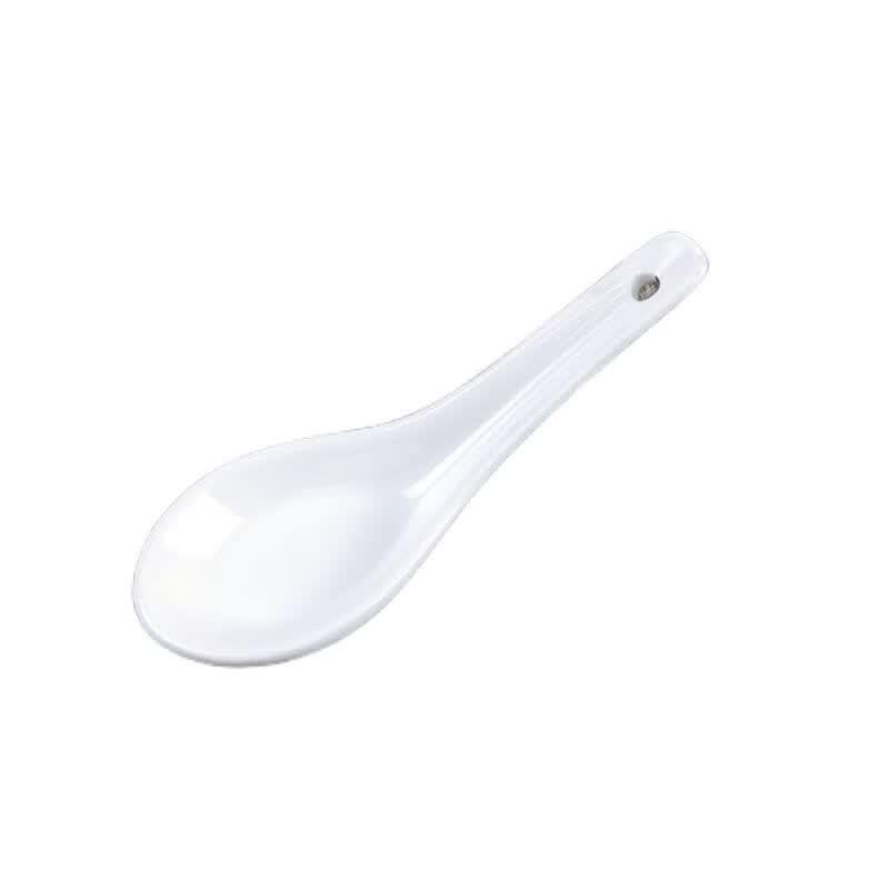 Qianxing Pure White Ceramic Soup Spoons - Set of 20