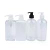 500ML Refillable Pump Bottles Clear White Plastic Liquid Dispensing Bottle For Lotion Shampoo Soap Body Wash Travel Use