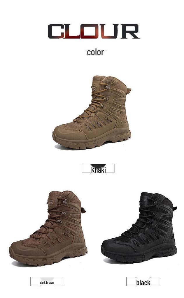 Men's Large-Size Tactical Combat Boots - Non-Slip, Wear-Resistant, Desert Hiking Shoes
