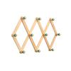Expandable Wooden Coat Rack Wall Mount Hanger with Pegs for Hats and Mugs Space Saving Baseball Caps Organizer