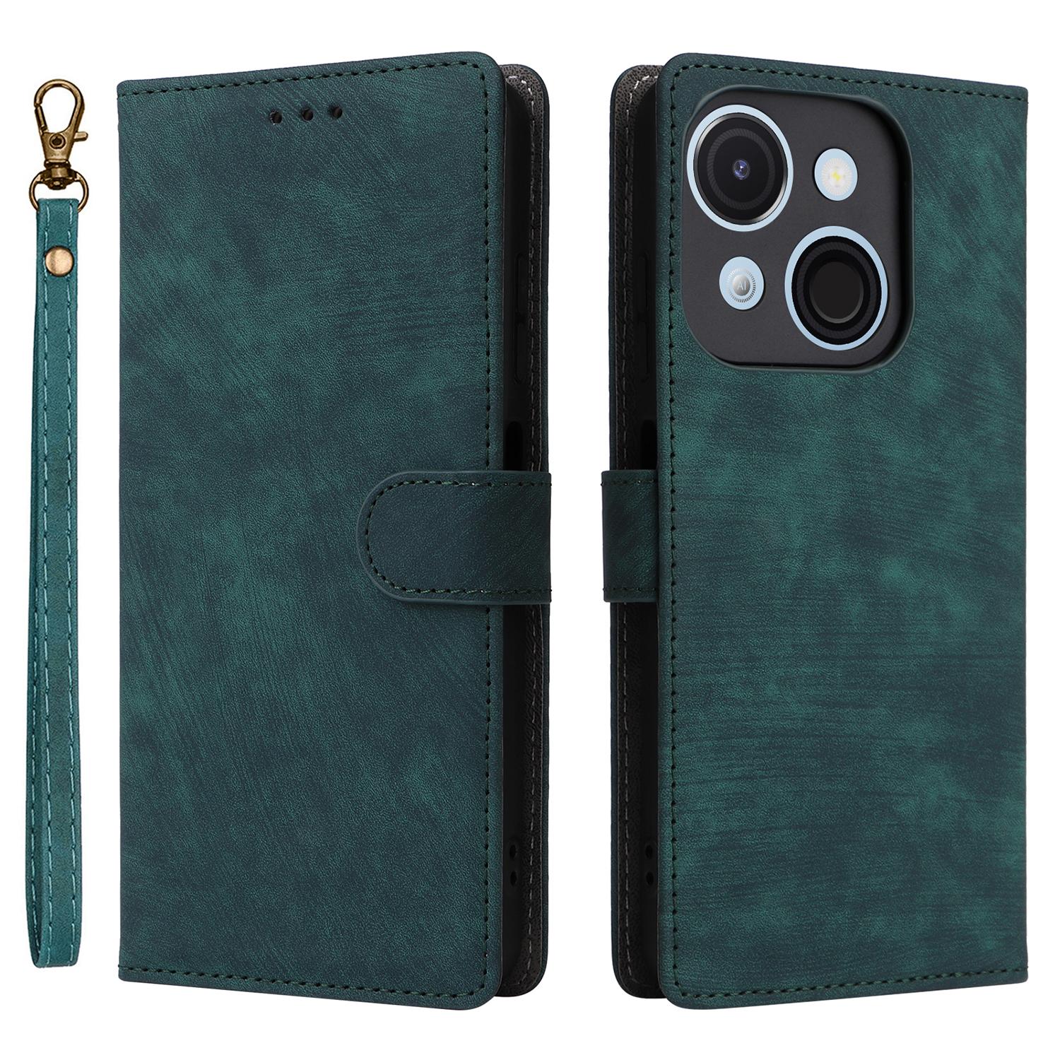 

For itel A50C A669L Wallet Case RFID Blocking PU Leather Cover Stand View Green