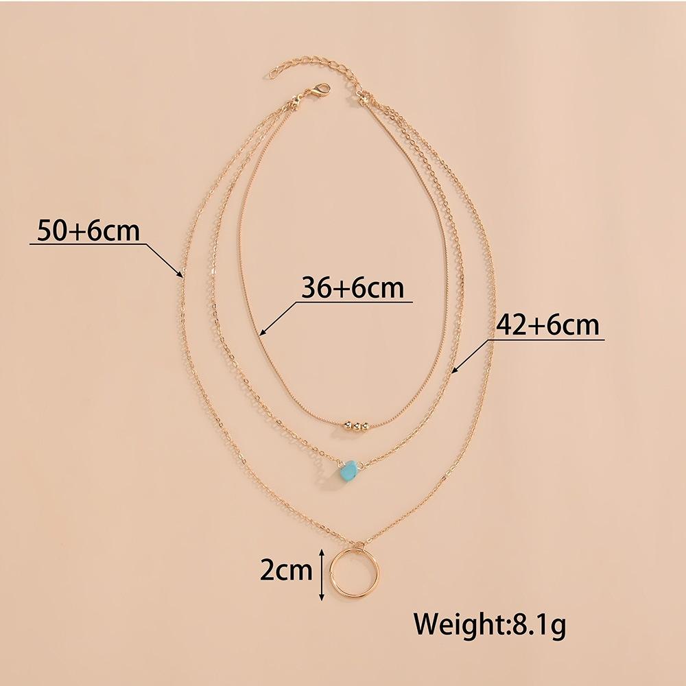 Simple Geometric Circle Multi-layer Alloy Stacked Women's Necklace