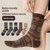Ethnic-style Socks for Women In Autumn and Winter, Retro Ethnic-style Thigh-high Socks, Thickened Warm Thigh-high Socks, Trendy Socks, Pile Socks