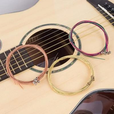 2025 New Coloured Folk Guitar String Acoustic Guitar Copper Core Strings Kit Replacement Parts Musical Instrument Accessories