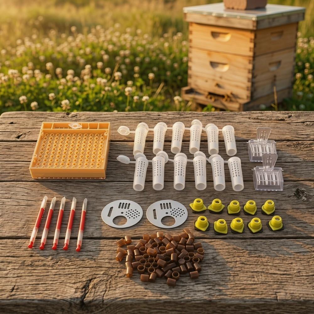 130 Pcs Set Durable Queen Bee Rearing Grafting Kit Plastic Beekeeping Queen Rearing Box  Beekeepers