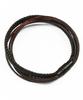 Doffjason Minimal Layered Leather Bracelet Black