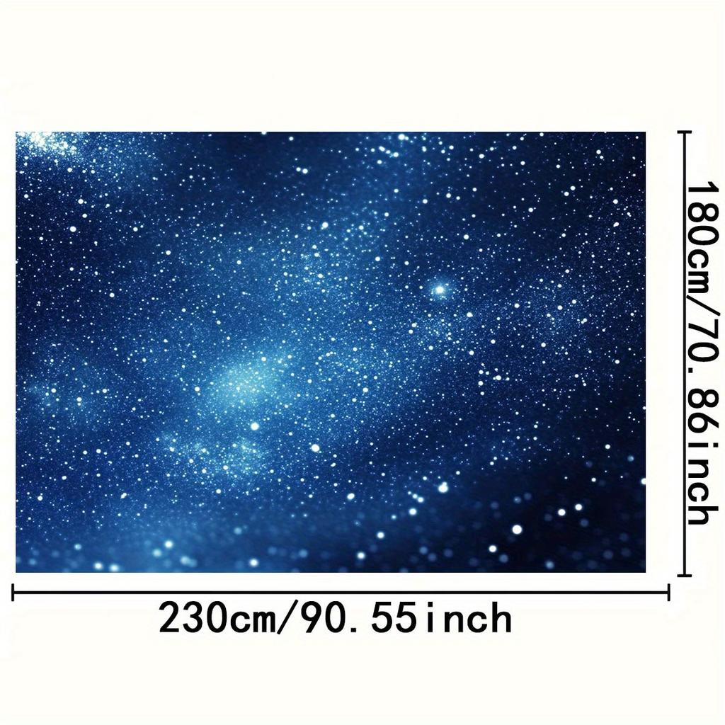 A Background Cloth with a Theme of Starry Sky and Universe Featuring a Dreamy Polyester Night Sky with Twinkling Star Patterns