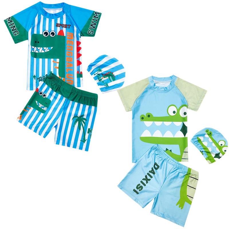 

Korean Children s Cute Dinosaur Quick-Dry Swimwear Set for Boys Small