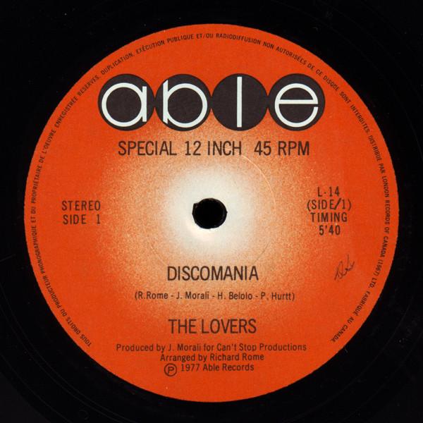 

12inch Record LOVERS Discomania L14 1977 Canada Dance Electronica Used