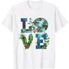 Love Earth Themed Graphic Tee Sustainable Planet Print Casual Cotton T-Shirt Unisex
