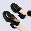 Mocassins à plateforme femme cuir année nouvelle printemps et automne talon épais chaussures plates petites chaussures en cuir britanniques
