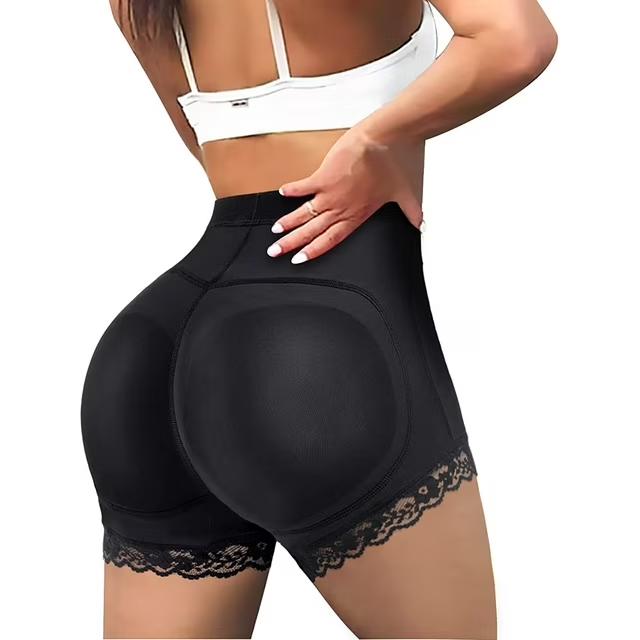 Damen-Po-Lifter, gepolsterte Spitzenhöschen, nahtloser Hüftverstärker, Body Shaper, Boyshort-Unterwäsche