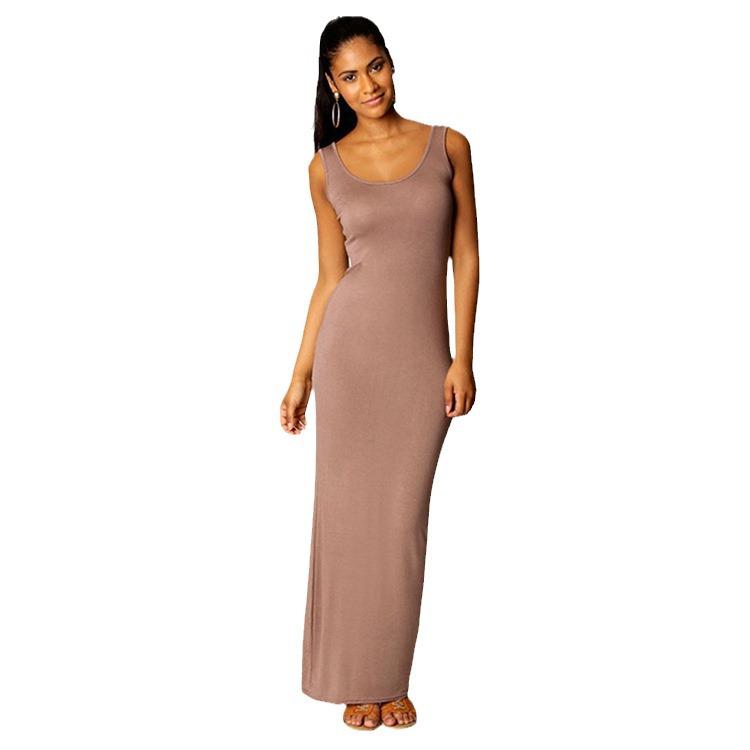 Elegant Solid Color Bodycon Tank Dress for Nightclub Summer