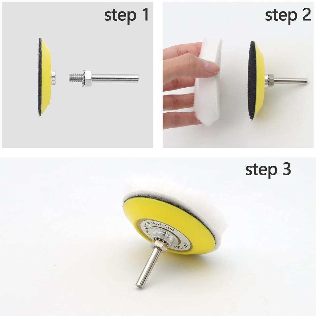 41PCS Car Headlight Restoration Kit 3 Inch Car Polishing Sanding Discs with 1/4 Inch Shank Backing Pad Scouring Pad for Cleaning