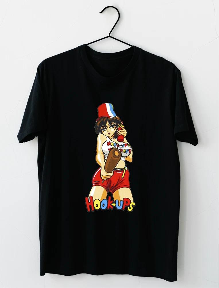 Hookups Skateboard Hot Dogs Girl T-Shirt S-2XL S