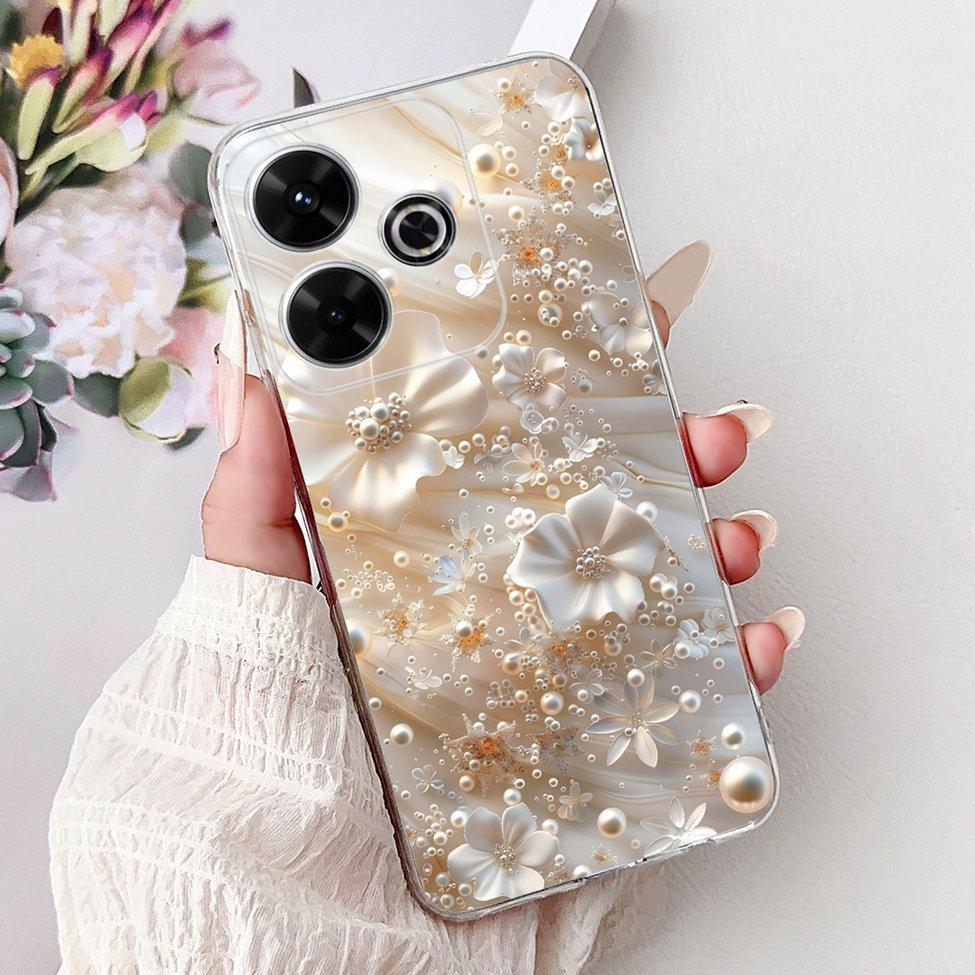 Clear Casing For Xiaomi Poco M6 Plus Cover For Xiaomi Poco M6 4G Case Luxury Butterfly Love Fashion Flowers Cool Lion Painted