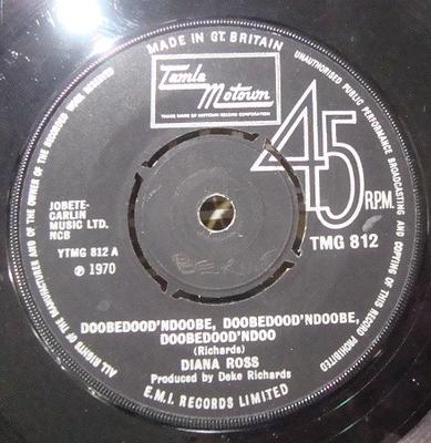 7inch Record DIANA ROSS  Doobedoodndoobe Doobedoodndoobe TMG812 TAMLA MOTOWN 1972 UK SoulFunk Used