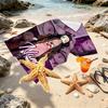 Personalisierbares Strandtuch mit Demon Slayer Aufdruck und individuellem Namen, für Reise, Camping, Strandparty, Heimdekoration, Geburtstagsgeschenk für Familie & Freunde