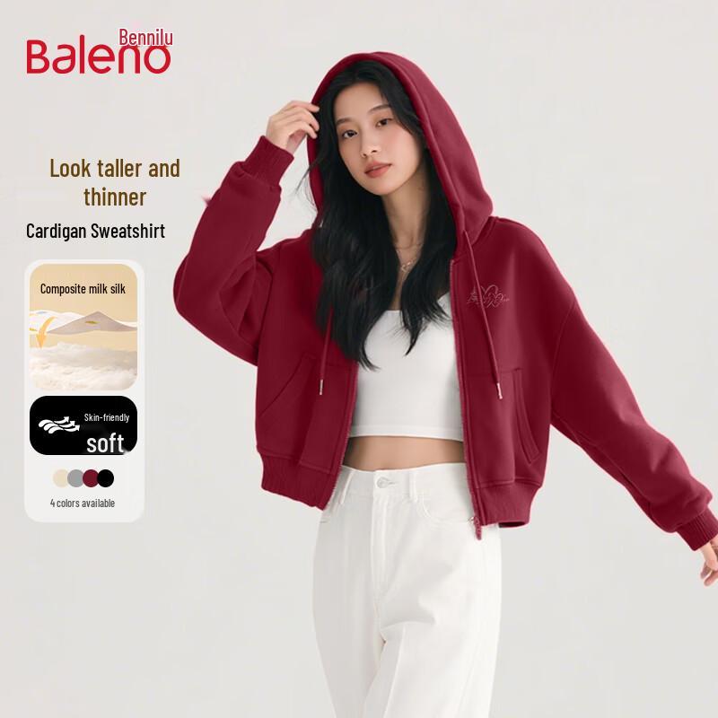 

Baleno Women s Lucky Rose Short Hooded Cardigan Sweatshirt 2XL