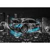 Dreamy Sports Car Animal Poster: Creative Wall Art for Bedroom, Bar, or Study