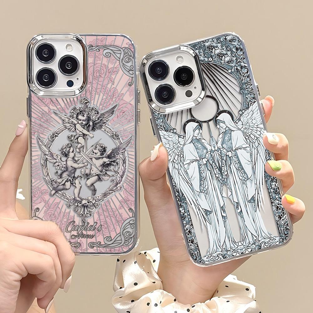 Phone Case For Retro Cupid Angel iPhone 17 16e 16 15 14 13 12 11 Mini Pro Max X XR XSMAX 8 7 Air Plus Transparent Soft Cover