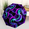 1pc Abstract Art Print Automatic Folding Umbrella, Portable & Foldable Design with 8 Ribs, Casual Outdoor Accessory Halloween and Christmas