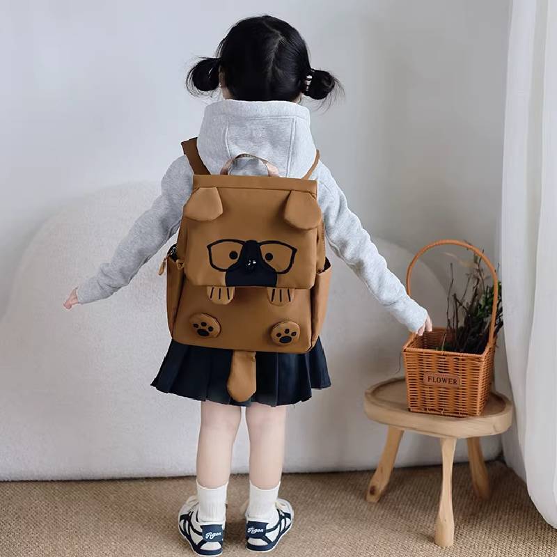 Cartoon Dog Shape Kids Backpack With Large Capacity For School And Daycare