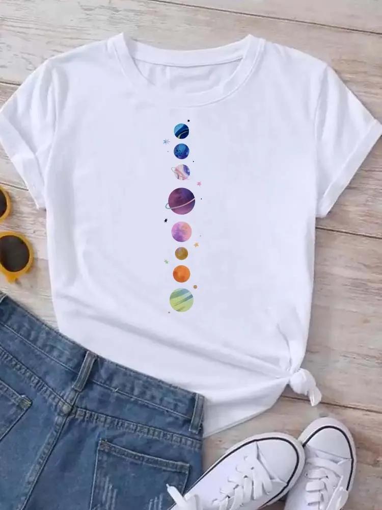 Kids Maycaur T Shirt Unisex Moon Planet Print Fashion Tee Shirts Casual Round Neck Short Sleeve