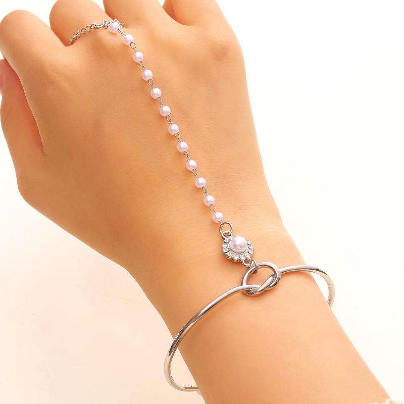 Pulsera de anillo grande de oro para mujer, cadena de muñeca, joyería, cadena para la espalda