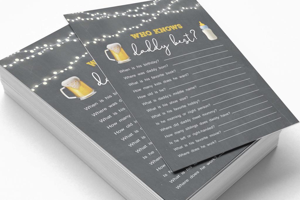 Inkdotpot A Baby Is Brewing Who Knows Daddy BestA  Baby Shower GameA  Cards-FunA  Activity Cards Set Of 50A  Gender Neutral Party