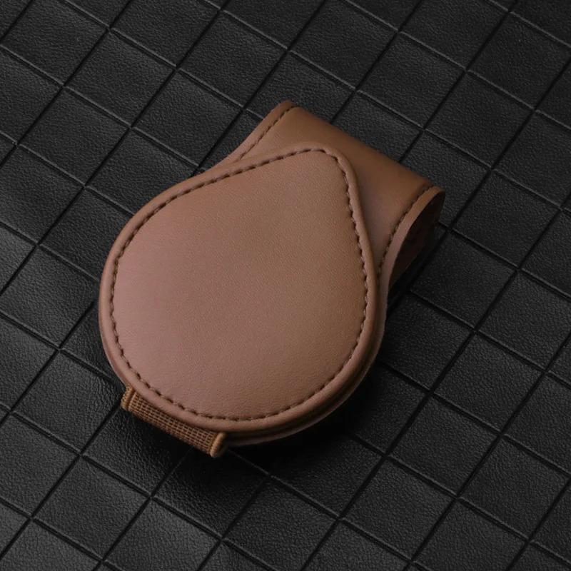 Universal Car Sunglasses Holder Leather Sunglasses Hanger Glasses Mount Ticket Clip Car Eyelasses stand