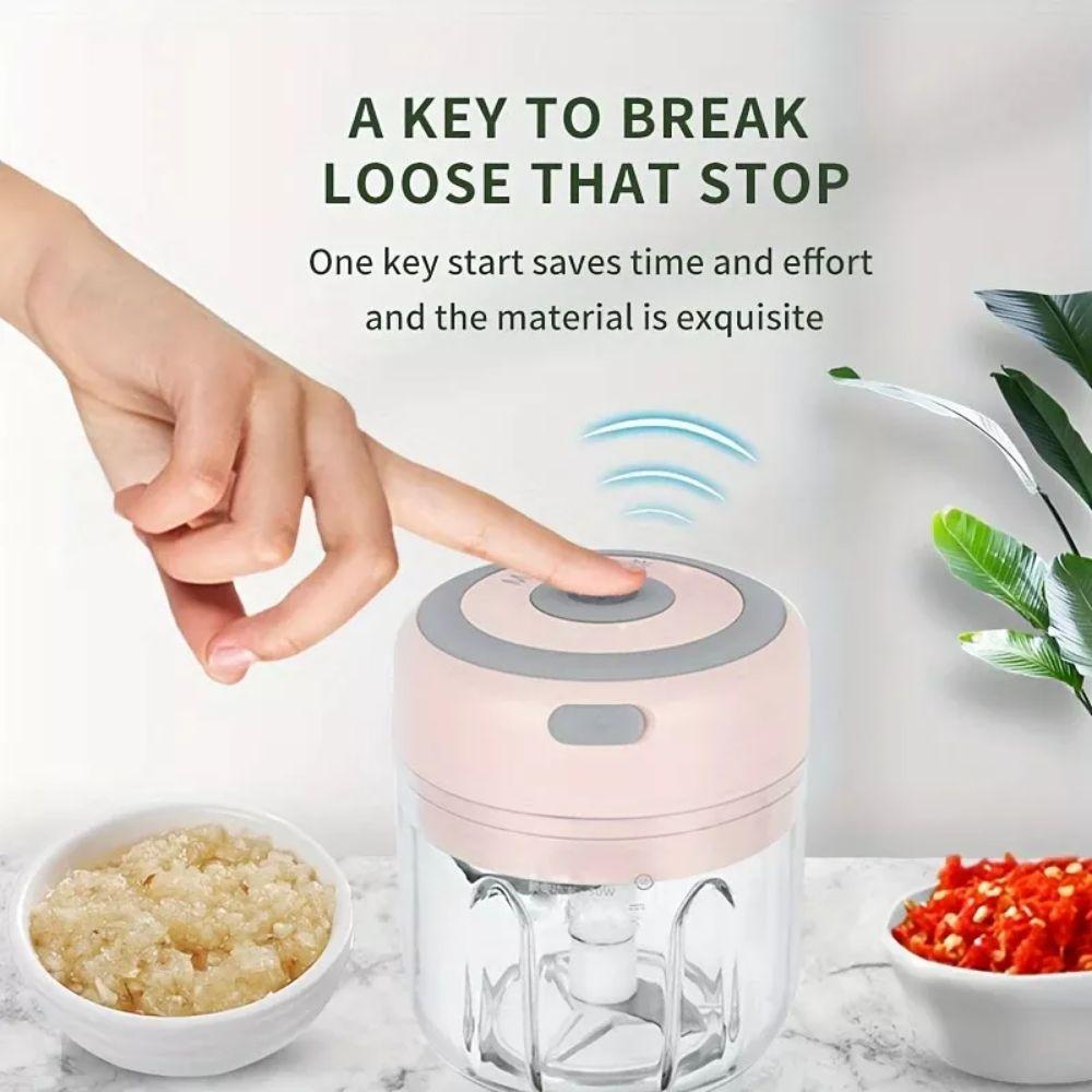 250mL Electric Food Chopper USB Rechargeable Ginger Crusher Chopping Vegetable