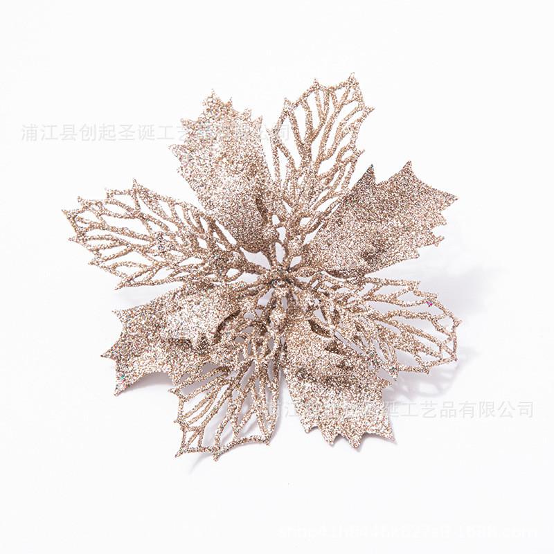 

Двойной очаровательный слой сверкающее красное пластиковое цветочное украшение для рождественских елок, предлагающее широкий выбор красочных вариантов для Champagne