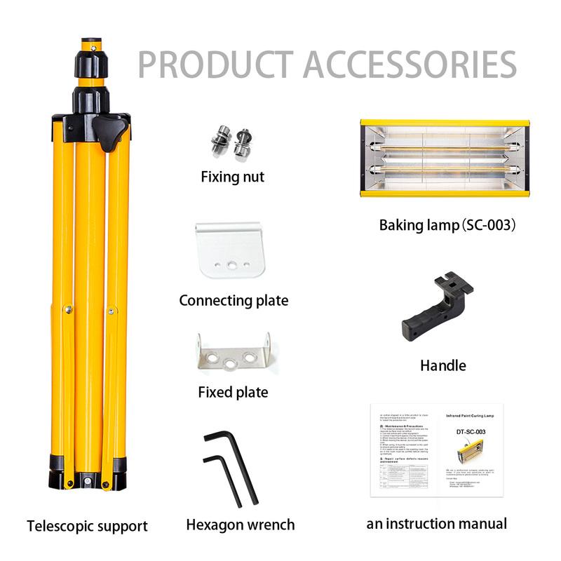 DATOUBOSS Uchwyt 2000W Krótkofalowy Podczerwony Uchwyt do Lampy Lakierniczej Kolor Losowy Wsparcie Suszenia Inteligentny Timer Do Lakieru Nadwozia Samochodowego
