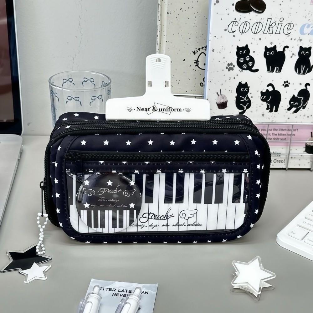Large Capacity Pen Bag Multi-Layer Pencil Pouch Kawaii Stationery Bag Gift