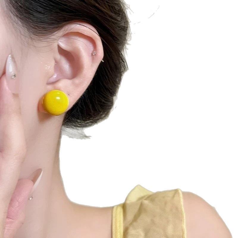 Spring Candy Color Dopamine Earrings Unique Beanie Stud Earrings Women's Earrings Jewelry