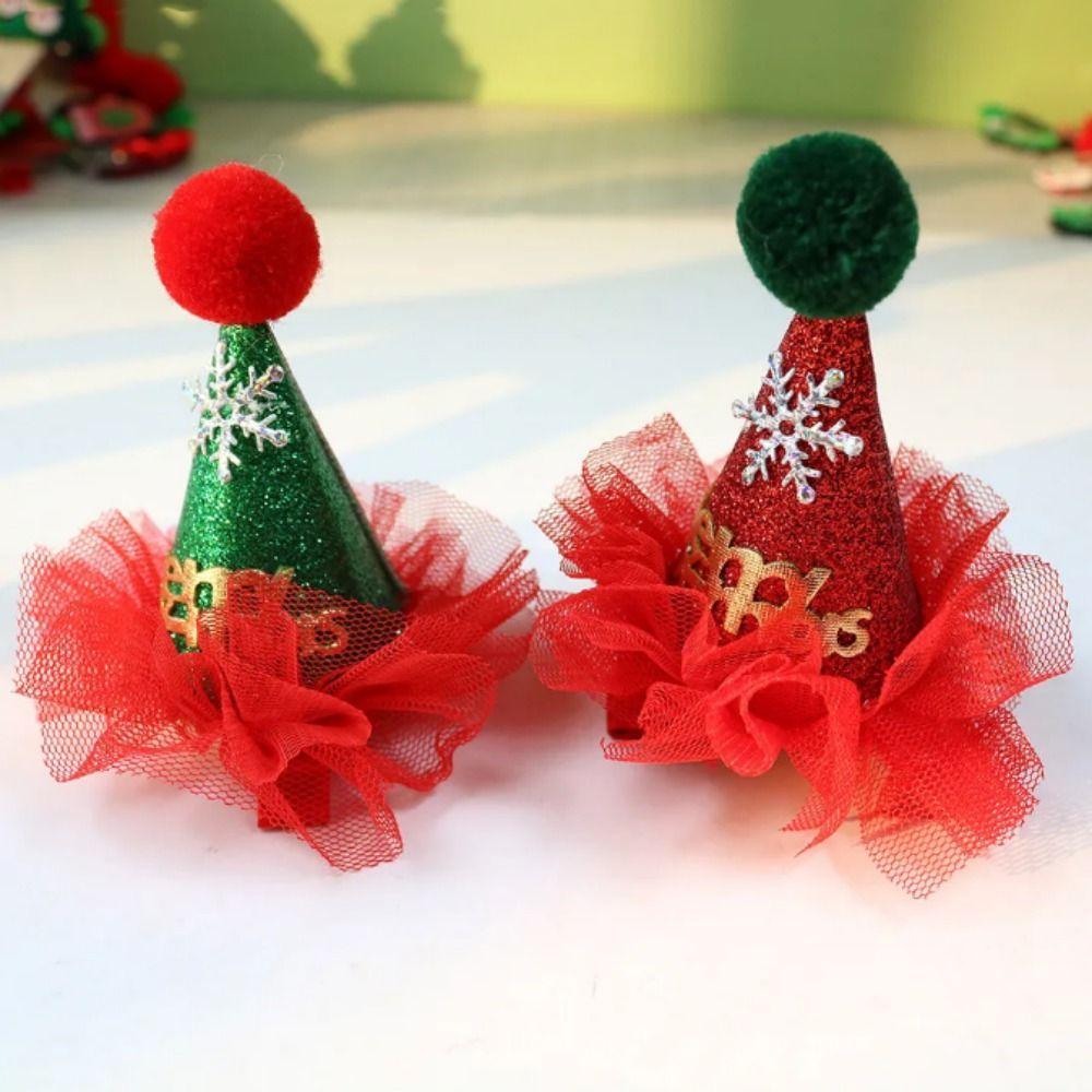 Cloth Dog Snowman Cap Adjustable Strap Pet Xmas Cap Puppy Cap Christmas Dog Hat  Cosplay Party